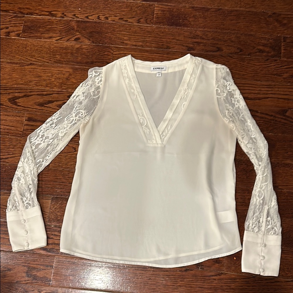 Express Women's Lace Sleeve Top size small